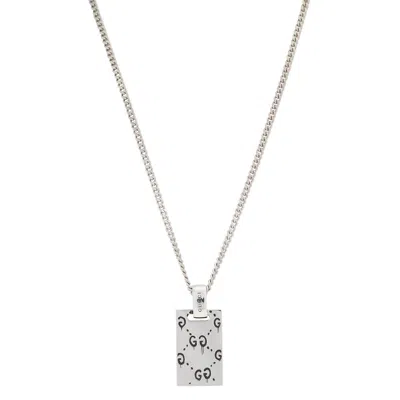 Gucci Ghost Pendant Necklace In Silver In Silver-tone