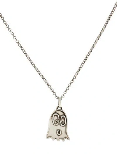 Pre-owned Gucci Ghost Phantom Pendant Necklace, 15" In Multicolor