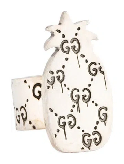 Pre-owned Gucci Ghost Pineapple Cocktail Ring In Multicolor
