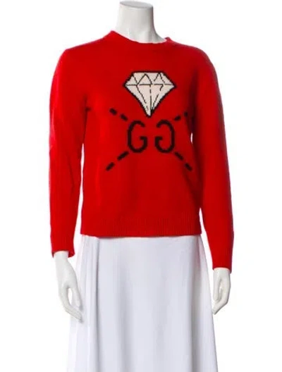 Pre-owned Gucci Ghost Wool Sweater In Red