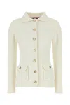 Gucci White Stretch Crochet Blazer In Neutral