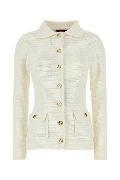GUCCI GIACCA IN CROCHET STRETCH BIANCO  DONNA