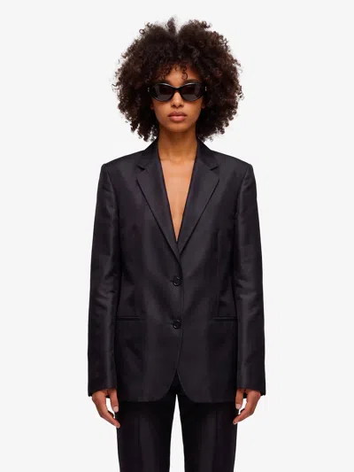 Gucci Giacca In Faille Di Seta Fine In Black