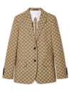 Gucci Blazer Aus Gg Canvas In Beige