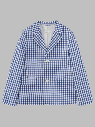 Gucci Kids J Sb Jacket Big Cotton Vichy A In Blue