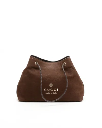 Gucci Gifford Leather Tote In Brown