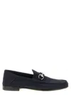 Gucci Round Toe Loafers With Metal Buckle Detail In Blue