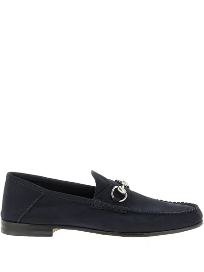 GUCCI GIGI METAL SUEDE LOAFERS