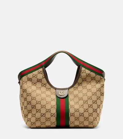 Gucci Giglio Gg Canvas Small Tote Bag In Sand