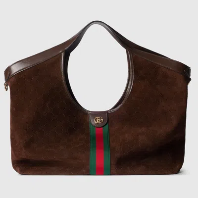 Gucci Giglio Large Tote Bag In Brown