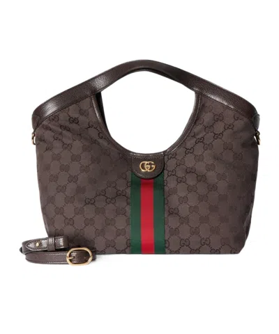 Gucci Giglio Small Tote Bag In Brown
