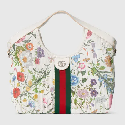 Gucci Giglio Small Tote Bag In White