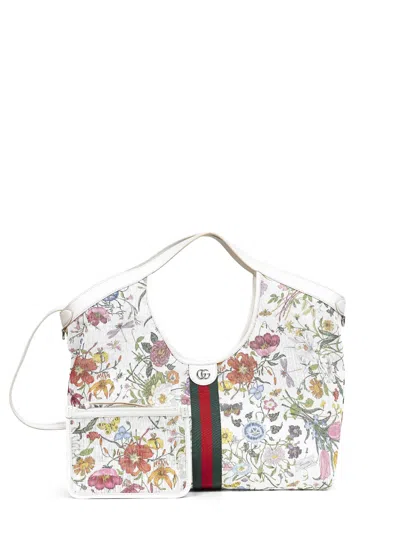 Gucci Giglio Synthetic Tote Bag In White
