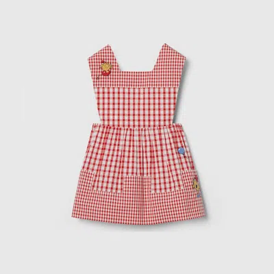 Gucci Babies' Gingham Cotton Dress In Multi
