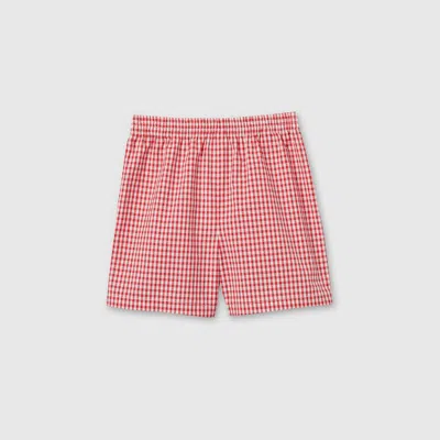 Gucci Babies' Gingham Cotton Shorts In Multi