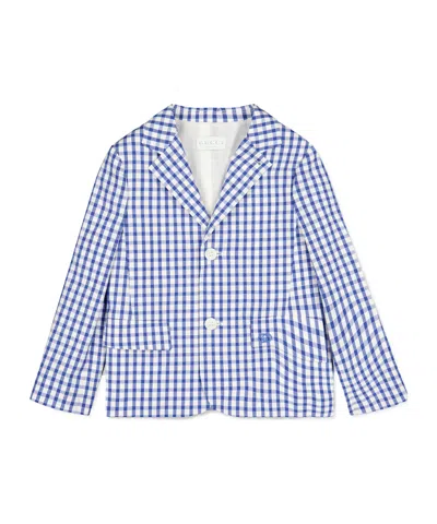 Gucci Gingham Lightweight Blazer In Blue