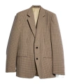 Gucci Gingham Wool Single-breasted Jacket In Brown