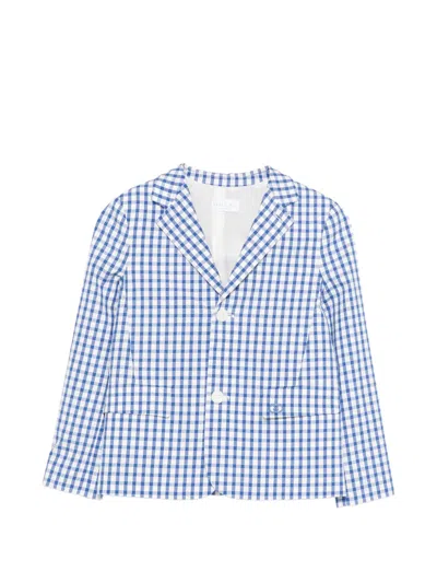 Gucci Kids' Gingham-pattern Blazer In Blue
