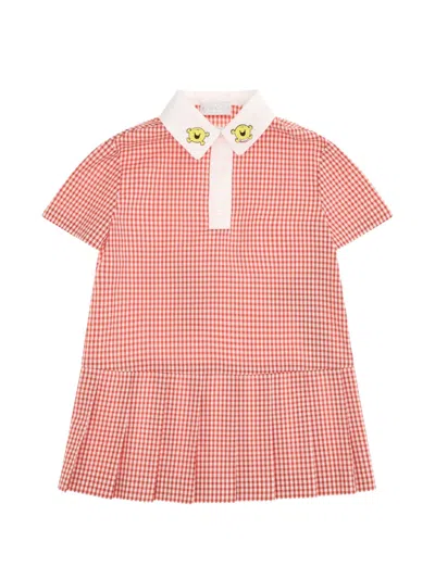 Gucci Kids' Gingham-pattern Cotton Dress In Red