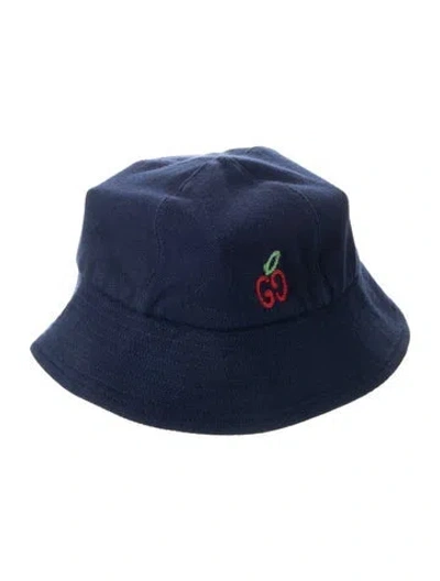 Pre-owned Gucci Babies' Girl's Canvas Bucket Hat In Blue