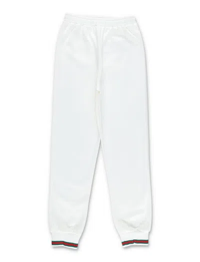Gucci Girl's Cotton-blend Trousers In Bianco
