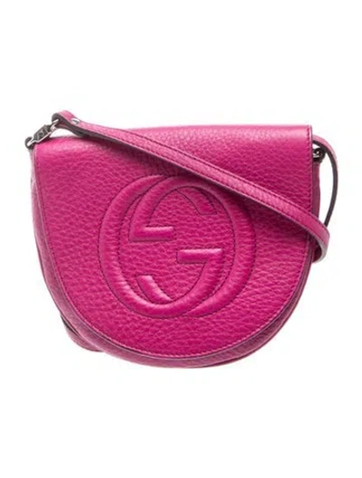 Pre-owned Gucci Kids' Girl Flap Crossbody Bag In Pink