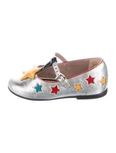 Pre-owned Gucci Babies' Girl's Patent Leather Star Flats In Multi