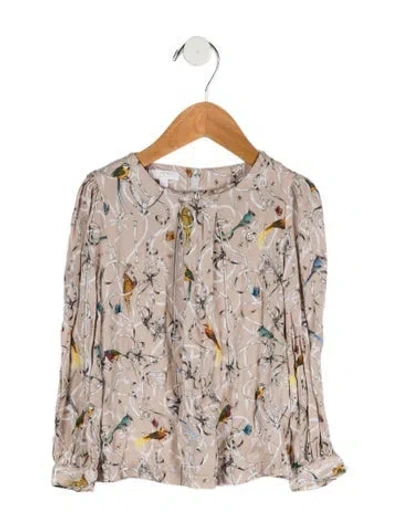 Pre-owned Gucci Babies' Girls' Bird Print Blouse In Neutral