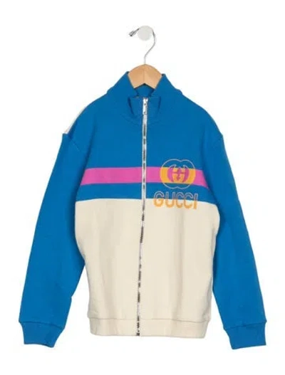 Pre-owned Gucci Kids' Girls Branded Pattern Printed Jacket In Neutrals