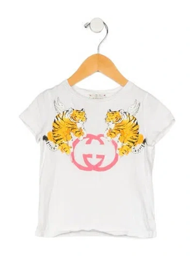 Pre-owned Gucci Babies' Girls' Casual T-shirt In White