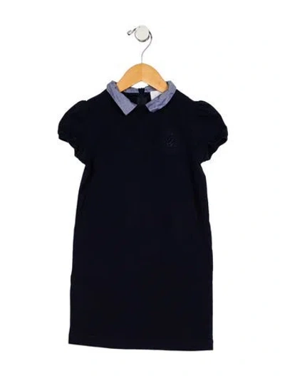 Pre-owned Gucci Babies' Girls' Collared Short Sleeve Dress In Blue