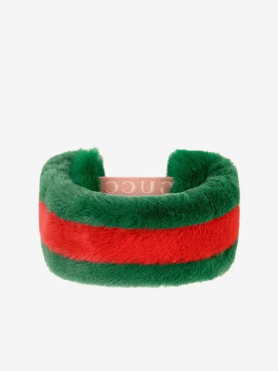 Gucci Girls Faux Fur Headband M Green By Childsplay Clothing