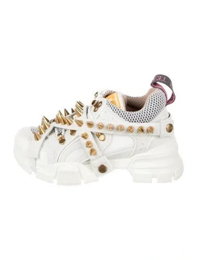 Pre-owned Gucci Babies' Girls' Flashtrek Sneakers In White