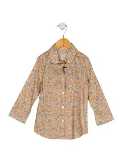 Pre-owned Gucci Babies' Girls' Floral Long Sleeve Button Up W/tags In Multi