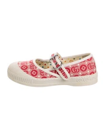 Pre-owned Gucci Babies' Girls' Gg Canvas Low Top Sneakers In Red