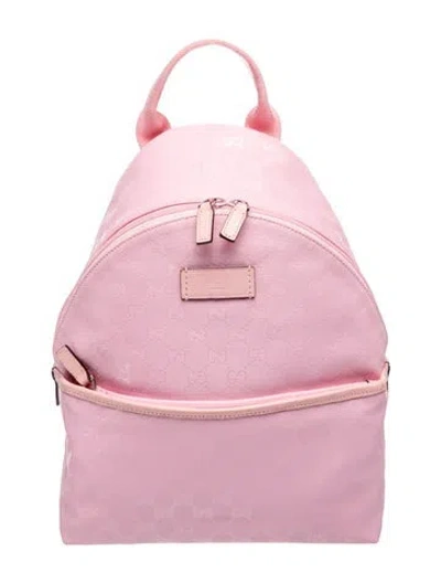 Pre-owned Gucci Kids' Girls' Gg Imprime Backpack In Pink