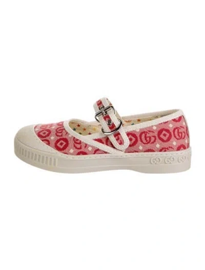 Pre-owned Gucci Babies' Girls' Gg Mary Jane Shoes W/ Tags In Red