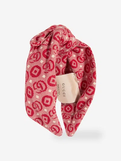 Gucci Kids' Double G Jacquard Headband In Red