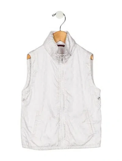 Pre-owned Gucci Babies' Girls' Gg Nylon Hooded Vest In White