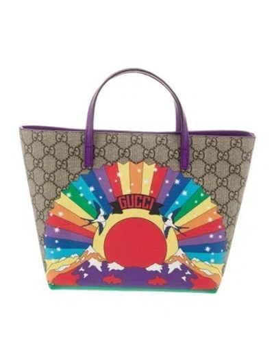 Pre-owned Gucci Kids' Girls' Gg Supreme Tote In Brown