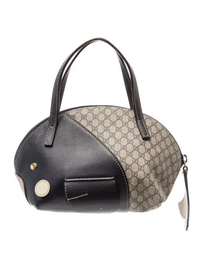 Pre-owned Gucci Kids' Girls' Gg Supreme Zoo Handbag In Blue