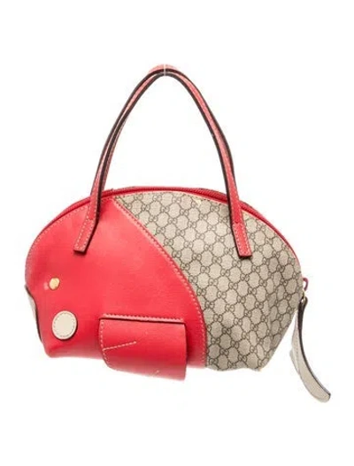 Pre-owned Gucci Kids' Girls' Gg Supreme Zoo Handbag In Neutrals