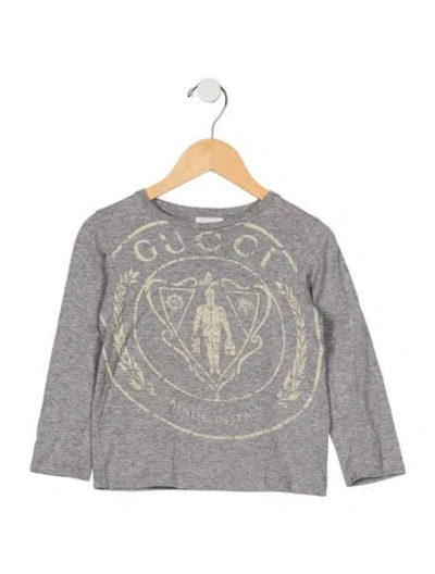 Pre-owned Gucci Babies' Girls' Graphic Long Sleeve Shirt In Grey