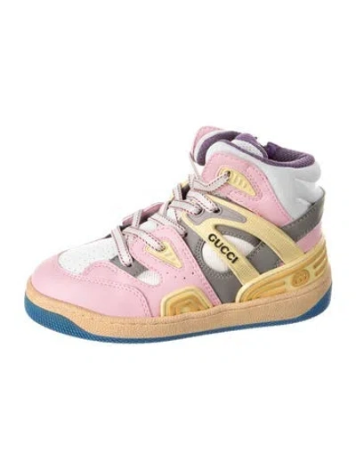 Pre-owned Gucci Kids' Girls High Top Sneakers W/ Tags In White