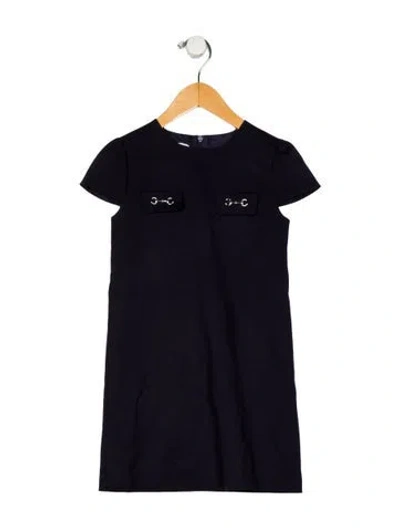 Pre-owned Gucci Babies' Girls Horsebit Short Sleeve Dress In Blue