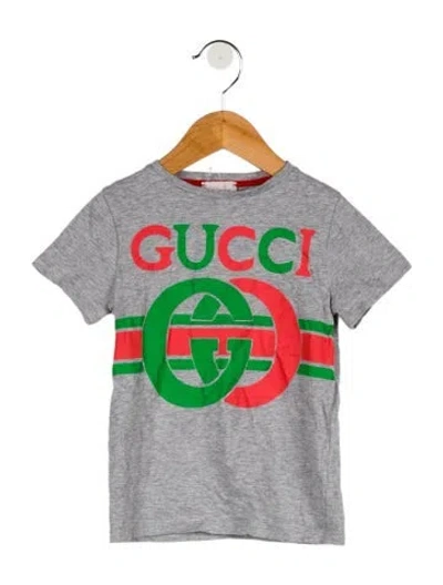 Pre-owned Gucci Babies' Girls' Interlocking G Graphic T-shirt In Gray