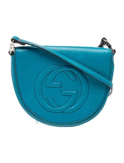 Pre-owned Gucci Kids' Girls' Leather Shoulder Bag In Blue