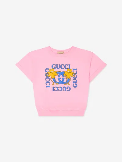 Gucci Kids' Logo-print Cotton T-shirt In Pink