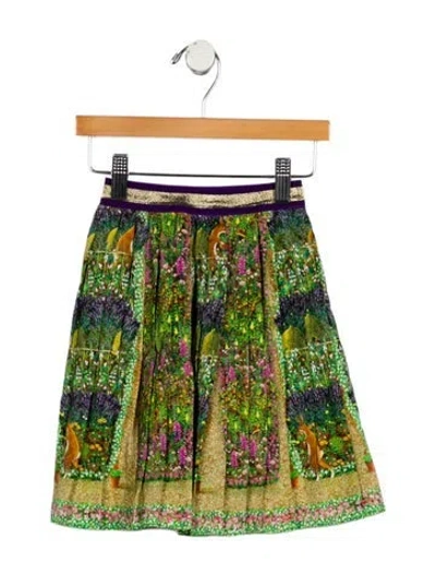 Pre-owned Gucci Babies' Girls' Pleated Skirt In Green