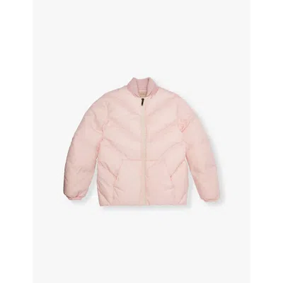 Gucci Girls Poetic Rose Kids Logo-jacquard Down-padded Faille Jacket 8-12 Years 12